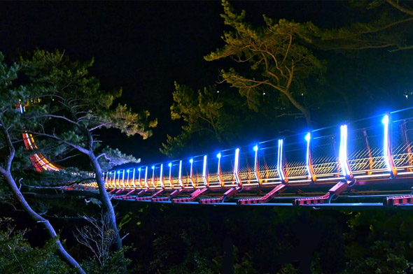 Suspension bridge with LED lights and LED control software